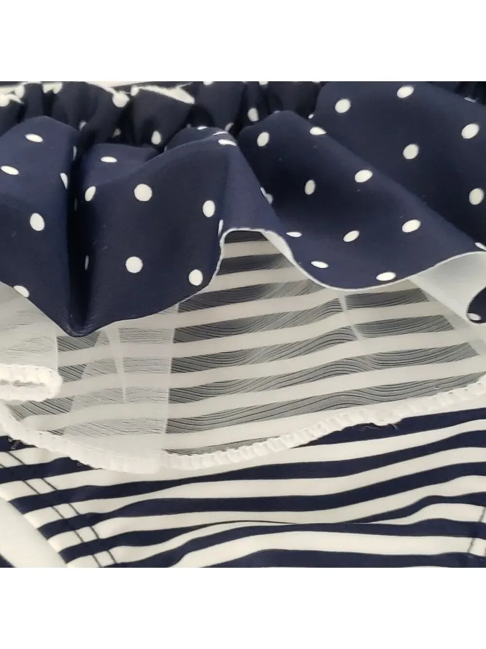 Little Me Navy Ruffle Swimsuit With Red Heart 18 M  NWT